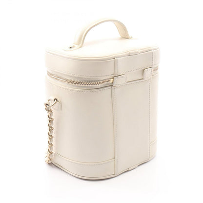 Chanel Handbag CC Logo 2-Way AS White Lambskin CC Vanity Chain Shoulder — view 2