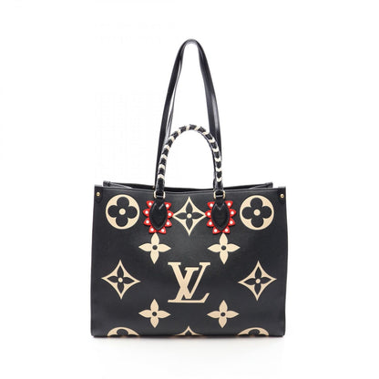 Louis Vuitton Tote Bag On The Go GM Monogram Empreinte LV Crafty 2-Way Black