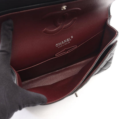 Chanel Shoulder Bag Quilted Double Flap Black Lambskin Chain — view 3