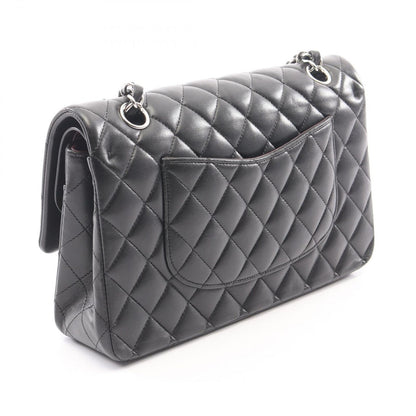 Chanel Shoulder Bag Quilted Double Flap Black Lambskin Chain — view 2
