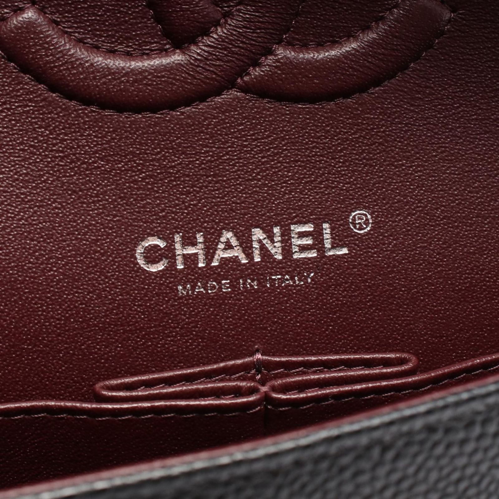 Chanel Shoulder Bag Quilted Double Flap Black Caviar Leather Chain — view 4