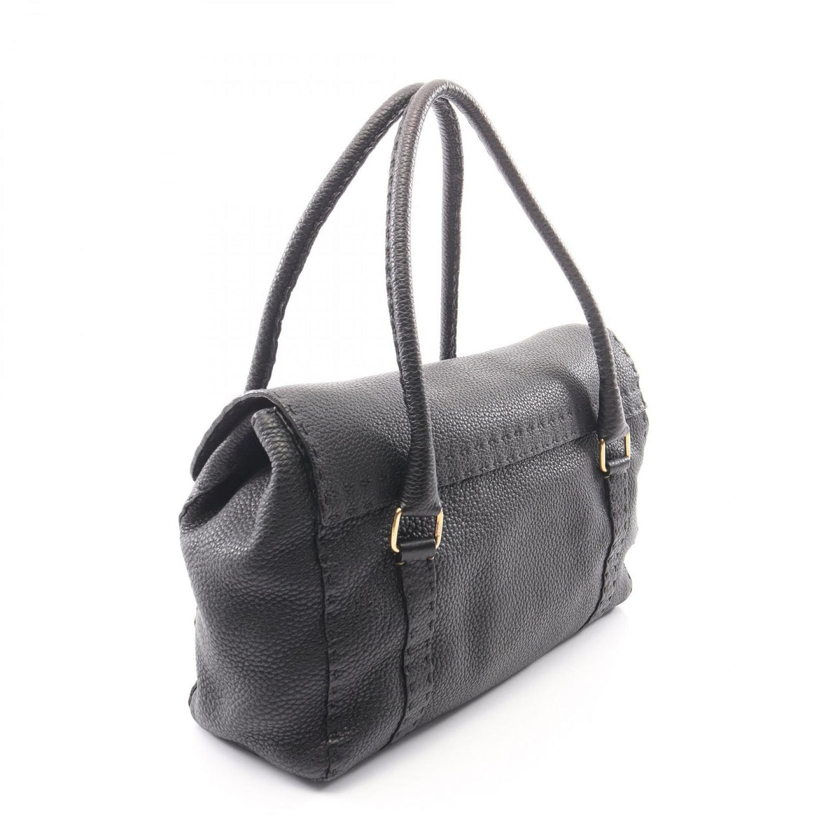 Fendi Linda Bageria Sell Black Leather Selleria Bag — view 2