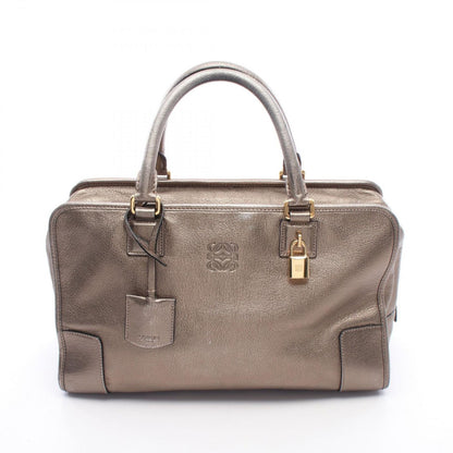 Loewe Amazona 36 Metallic Blanc Leather Handbag