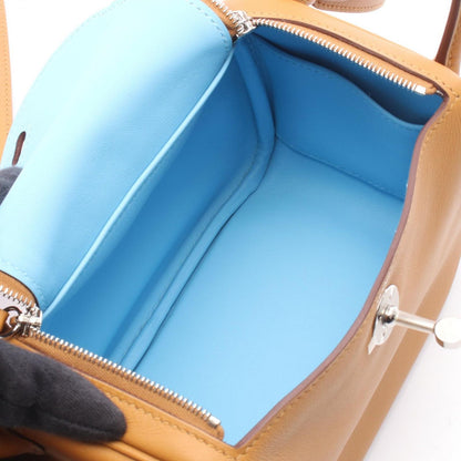 Hermes Shoulder Bag Lindy Mini Verso Camel Celeste — view 3