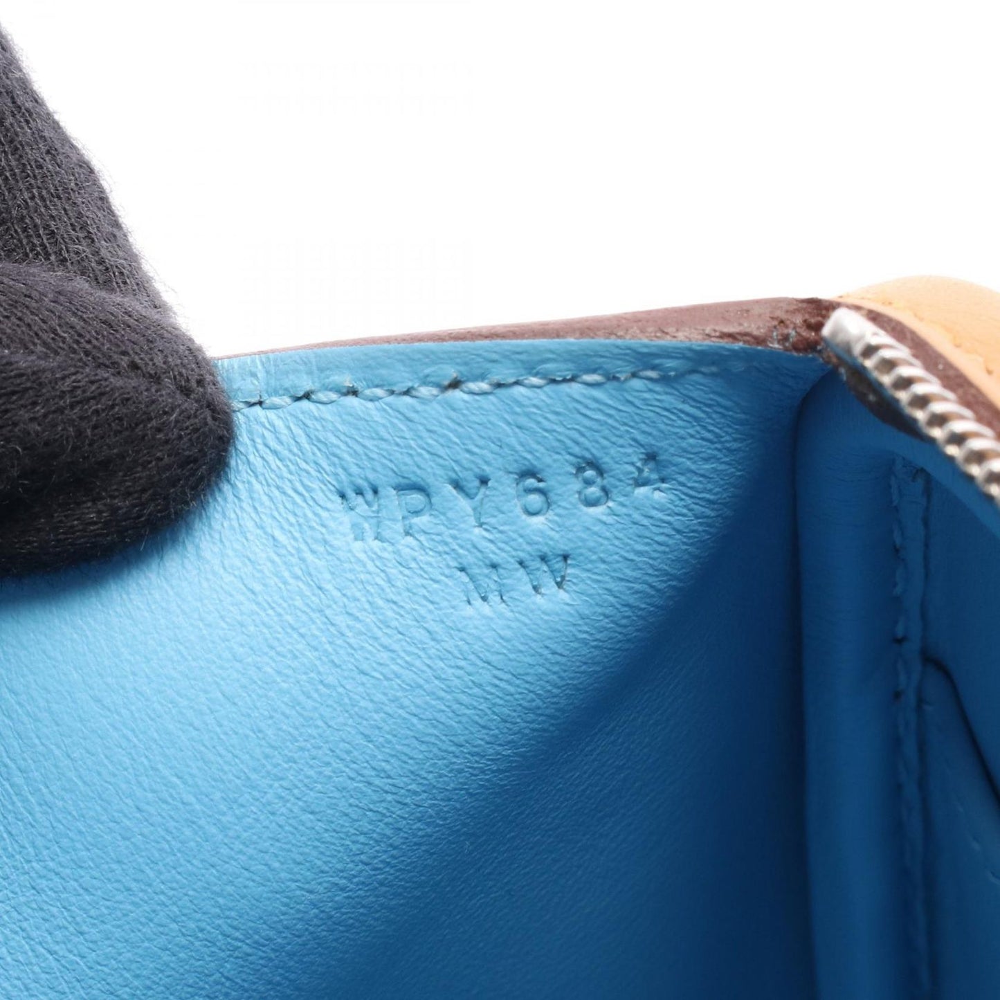 Hermes Shoulder Bag Lindy Mini Verso Camel Celeste — view 5