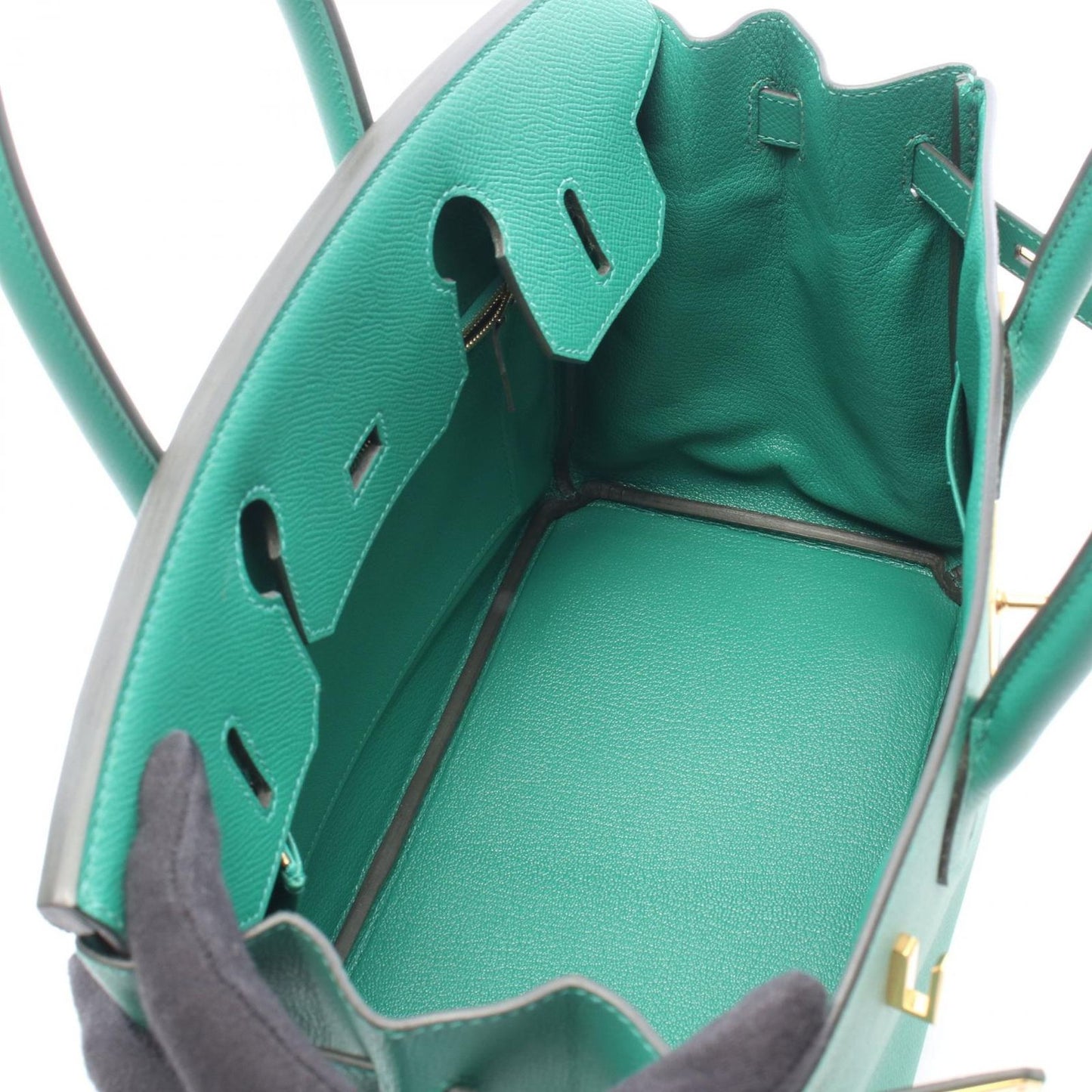 Hermes Birkin 30 Vert Vertigo Leather Handbag — view 3