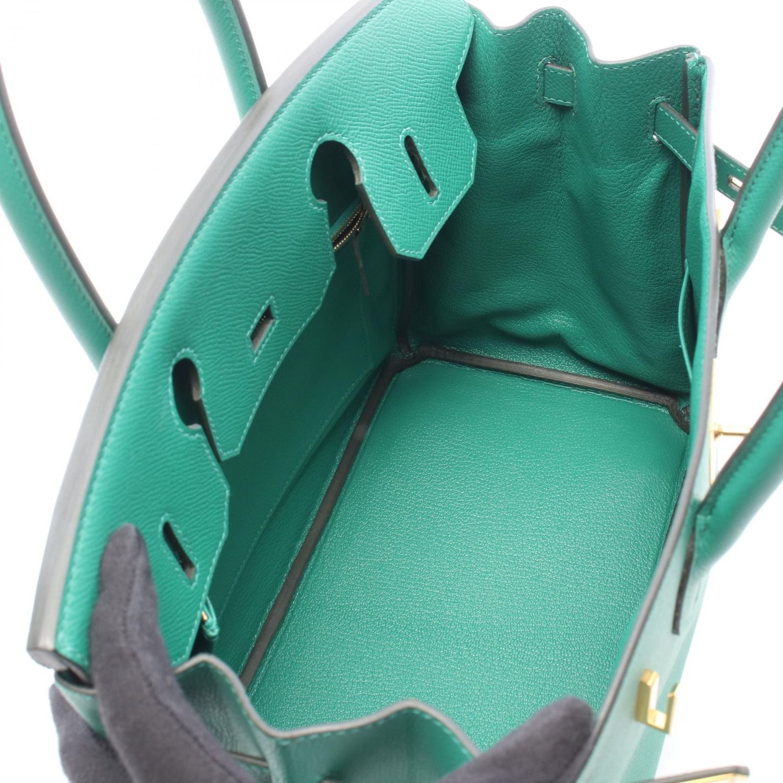 Hermes Birkin 30 Vert Vertigo Leather Handbag — view 3