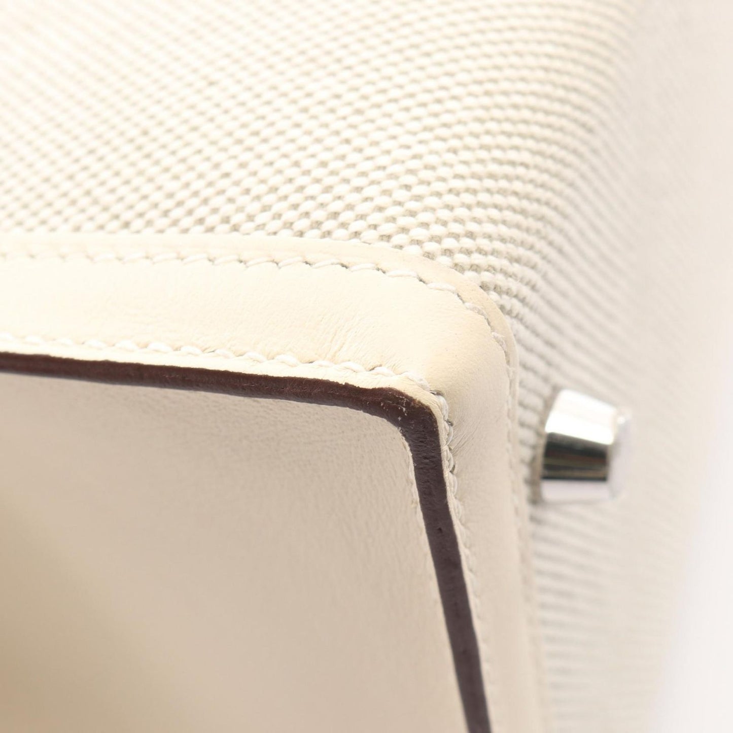 Hermes Kelly 28 Sellier 2-Way Ecru Nata Canvas Leather Handbag — view 8
