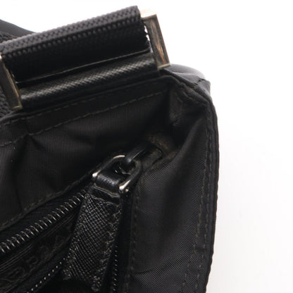Prada Shoulder Bag Tessuto Saffiano Black Nylon Leather Triangle Logo — view 5