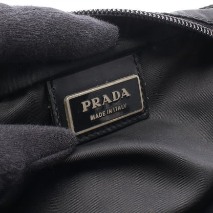Prada Shoulder Bag Black Nylon Leather Triangle Logo — view 4