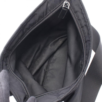 Prada Shoulder Bag Black Nylon Leather Triangle Logo — view 3