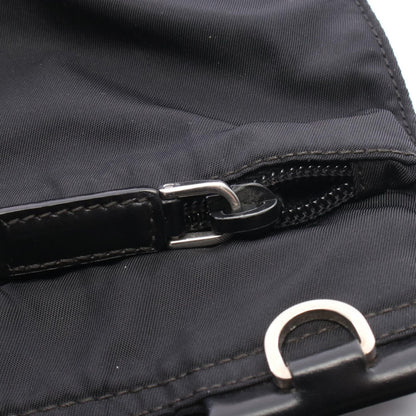 Prada Shoulder Bag Black Nylon Leather Triangle Logo — view 7