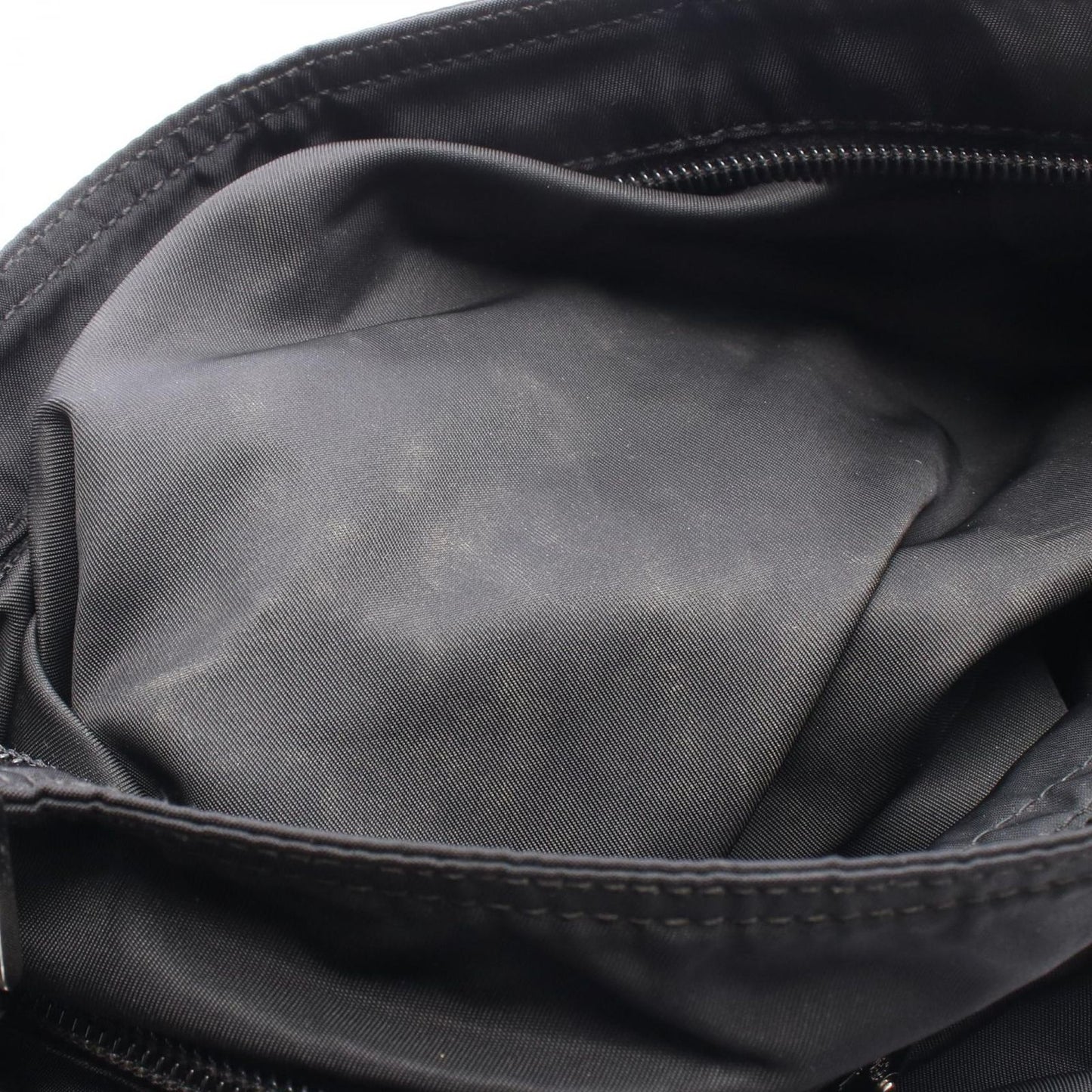 Prada Shoulder Bag Black Nylon Leather Triangle Logo — view 5