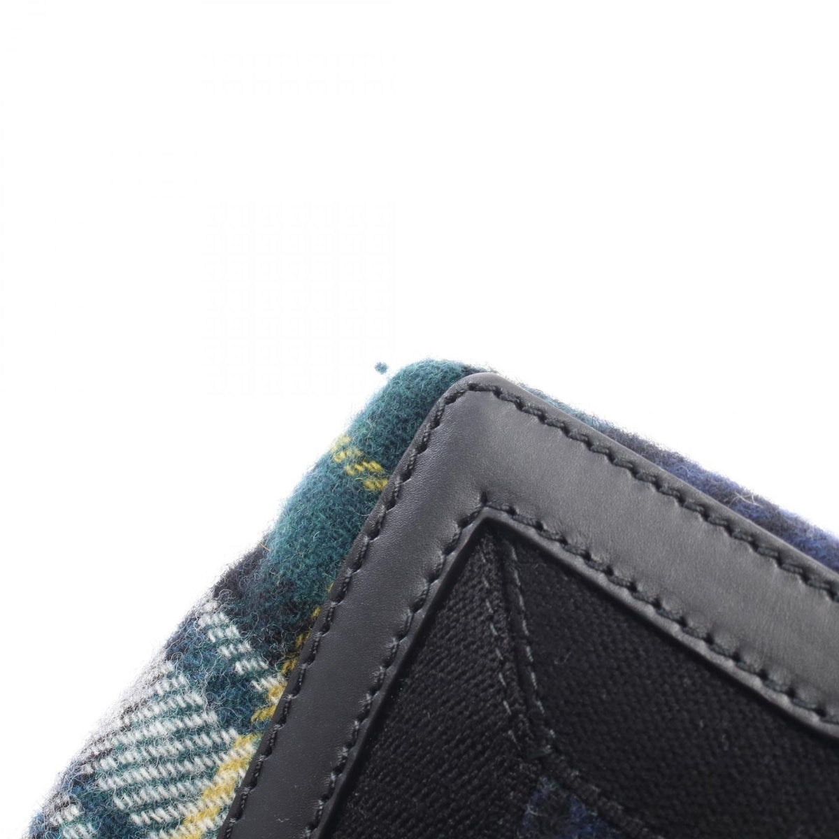 Balenciaga Tote Bag Navy Cabas S Check Black Plaid Wool Leather — view 6