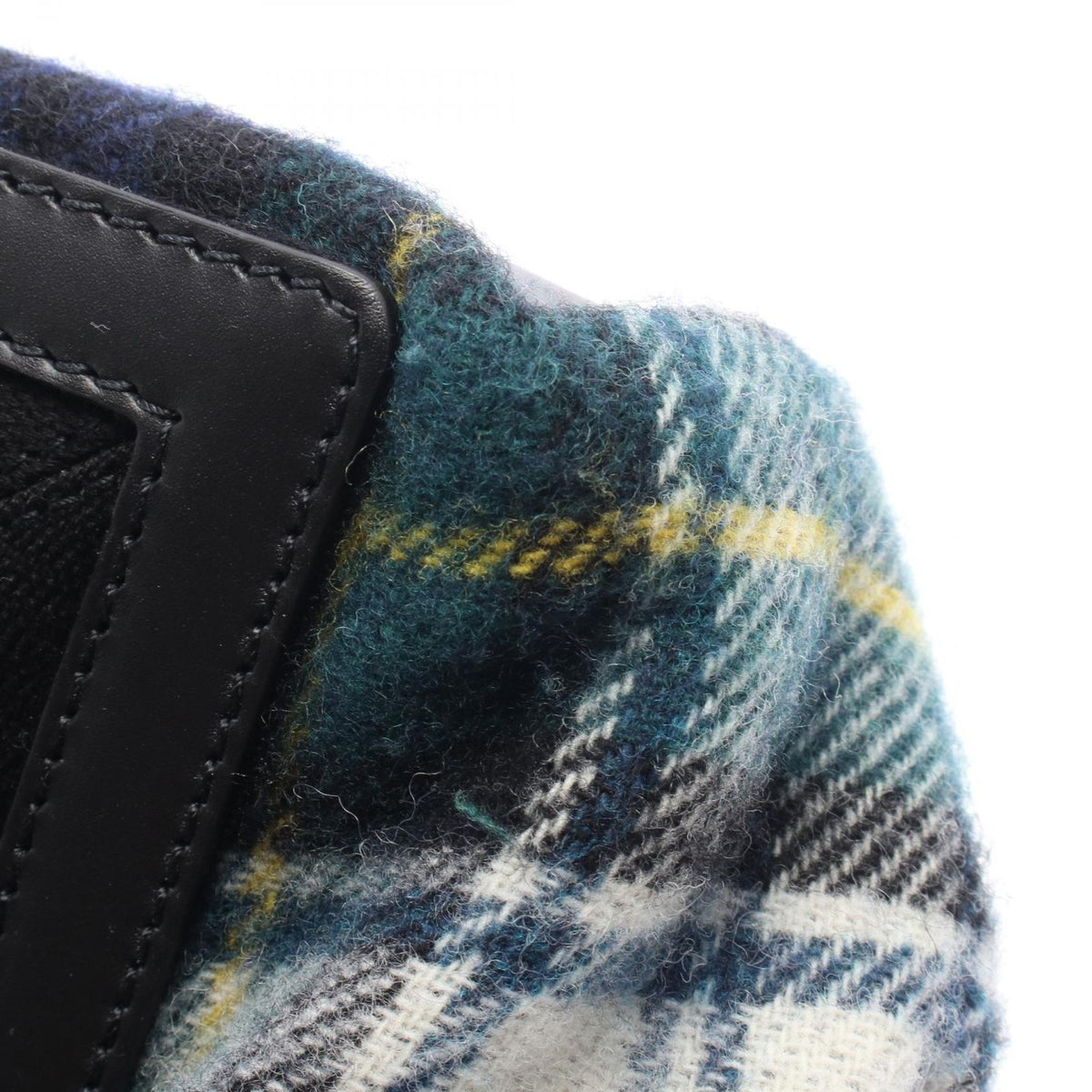Balenciaga Tote Bag Navy Cabas S Check Black Plaid Wool Leather — view 5