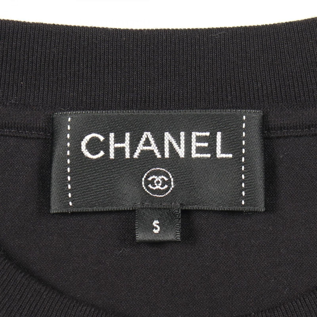 Chanel Long Sleeve T-Shirt CC Logo Camellia Sequin Cotton — view 3