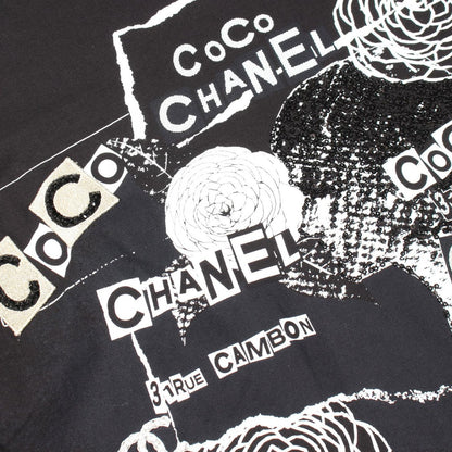 Chanel Long Sleeve T-Shirt CC Logo Camellia Sequin Cotton — view 7
