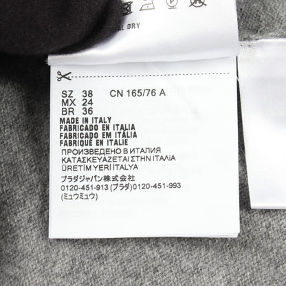 Miu Miu Knit Logo Long Sleeve Polo Cashmere Sweater — view 5