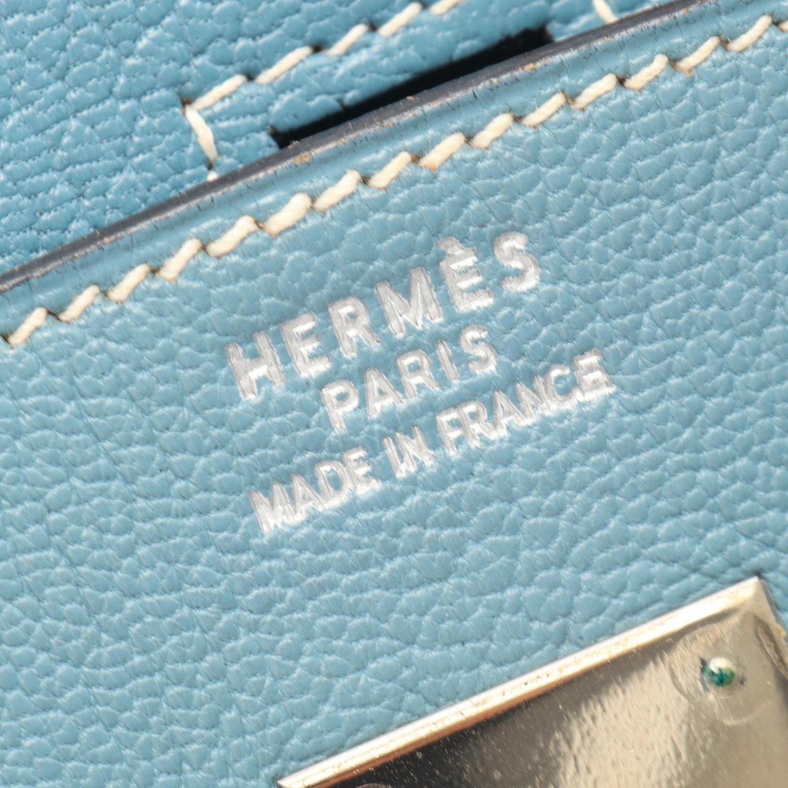 Hermes Birkin 30 Blue Jean Leather Handbag — view 4