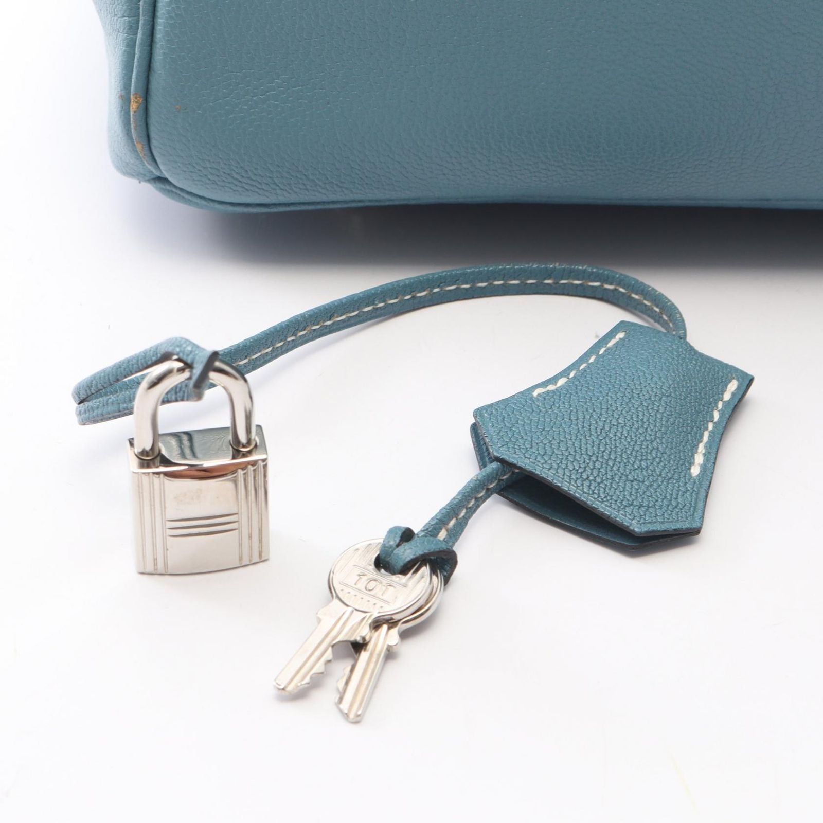 Hermes Birkin 30 Blue Jean Leather Handbag — view 6