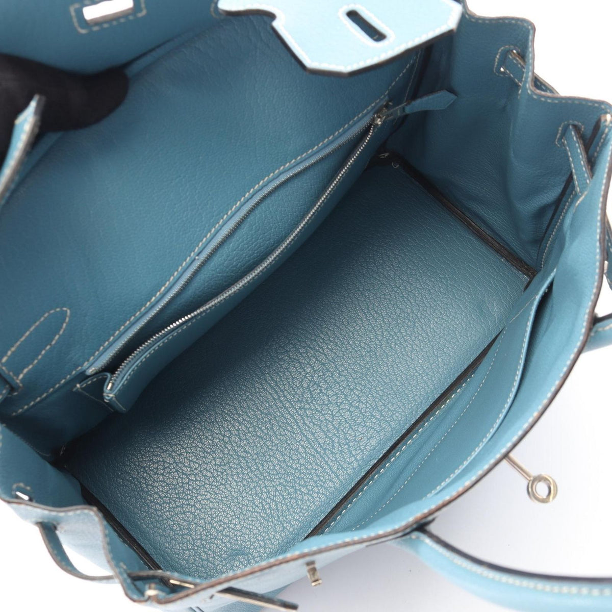 Hermes Birkin 30 Blue Jean Leather Handbag — view 3