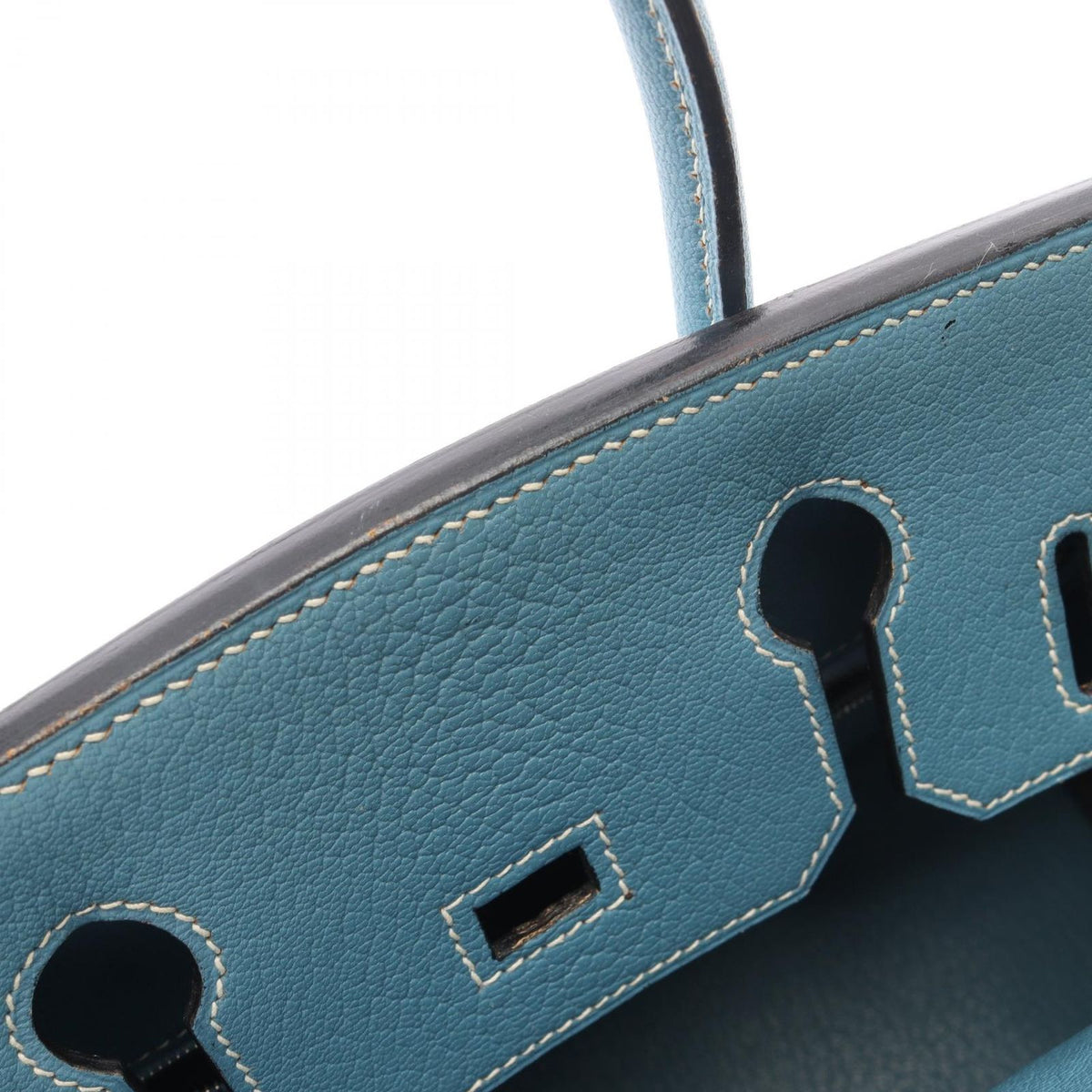 Hermes Birkin 30 Blue Jean Leather Handbag — view 7