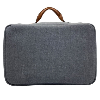 Brunello Cucinelli Handbag Second Travel Pouch Canvas Leather Gray Brown — view 2