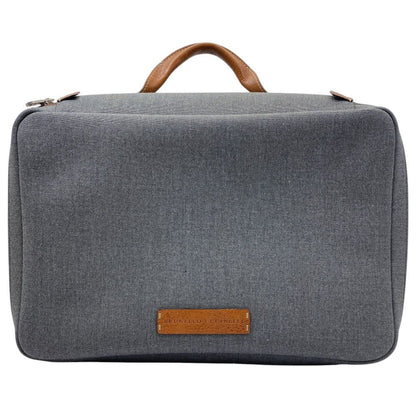 Brunello Cucinelli Handbag Second Travel Pouch Canvas Leather Gray Brown