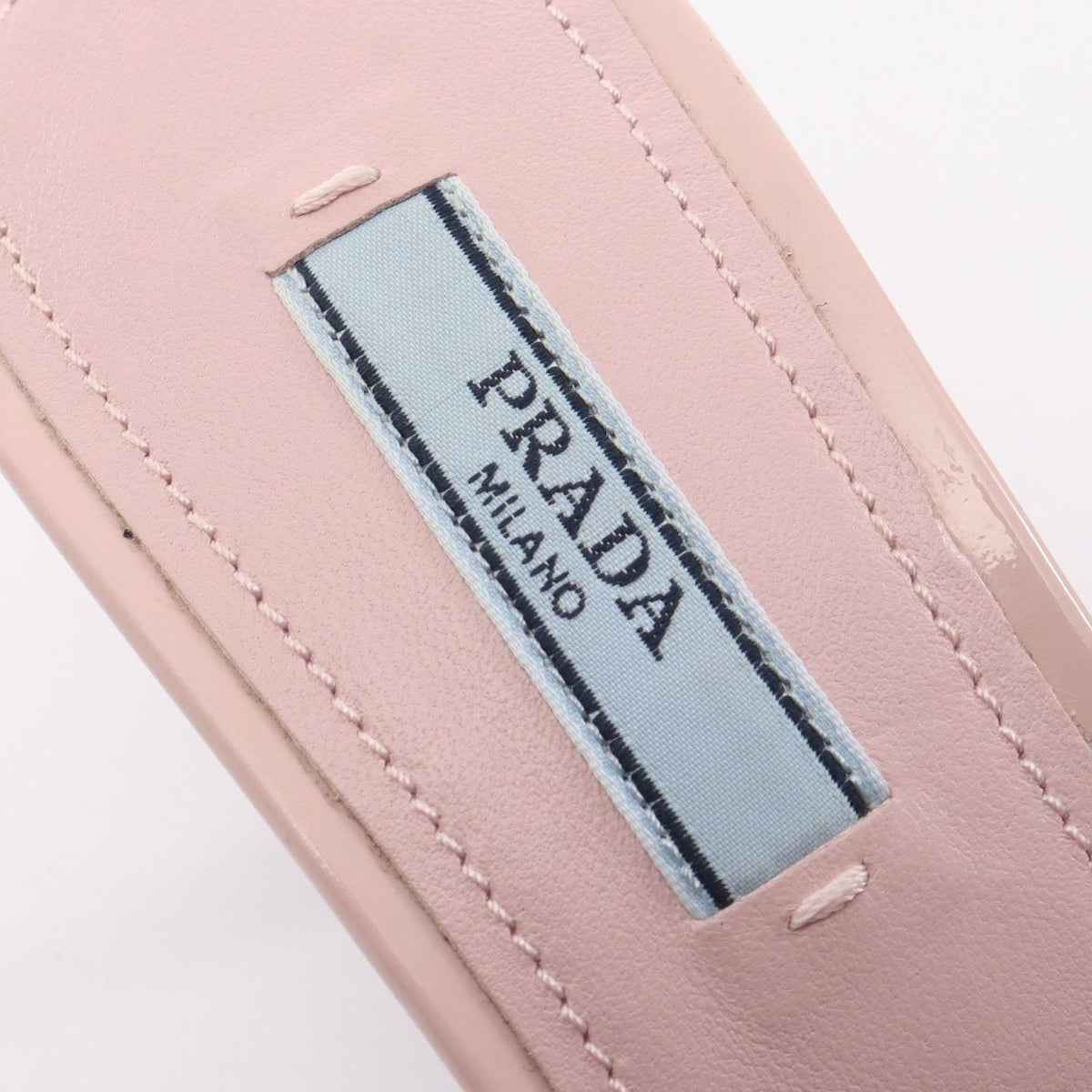 Prada Mules Triangle Plate Open Toe Canvas Patent — view 5
