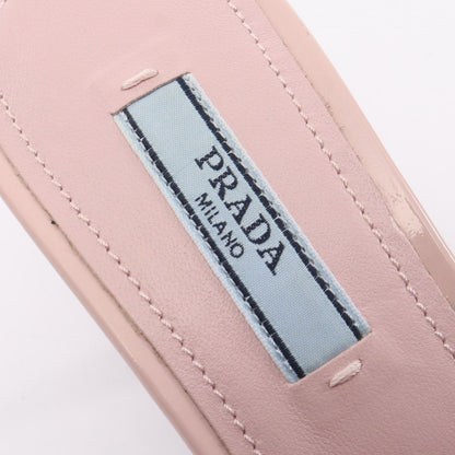 Prada Mules Triangle Plate Open Toe Canvas Patent — view 5