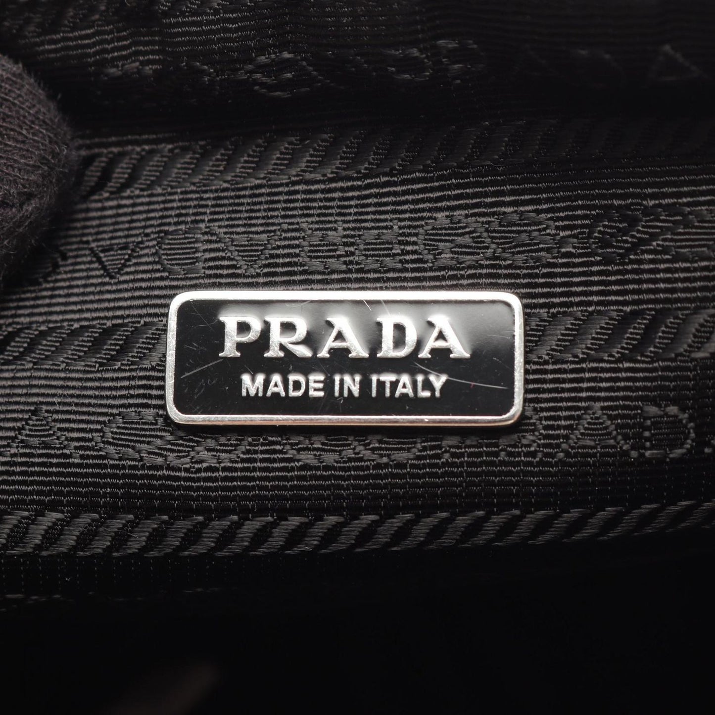 Prada Shoulder Bag Triangle White Black Leather — view 4
