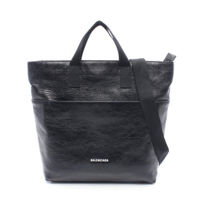 Balenciaga Tote Bag Explorer 2-Way Black White Leather