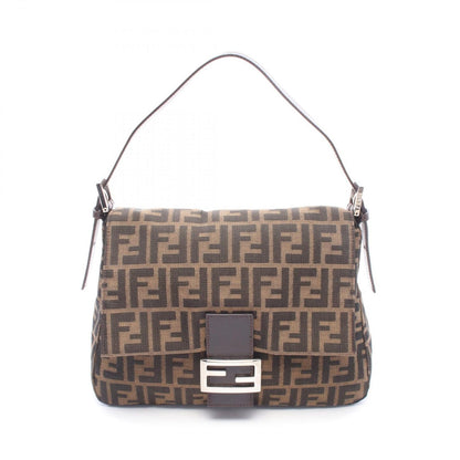 Fendi Zucca Mamma Bucket Brown Black Canvas Leather Handbag