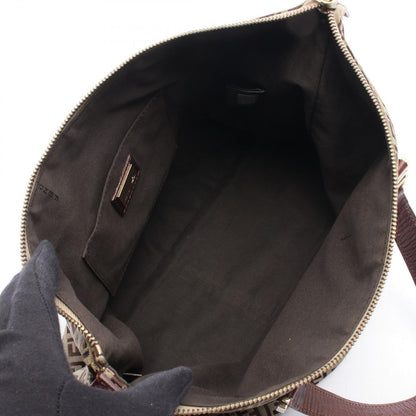 Fendi Tote Bag Zucchino Beige Brown Canvas Leather — view 3