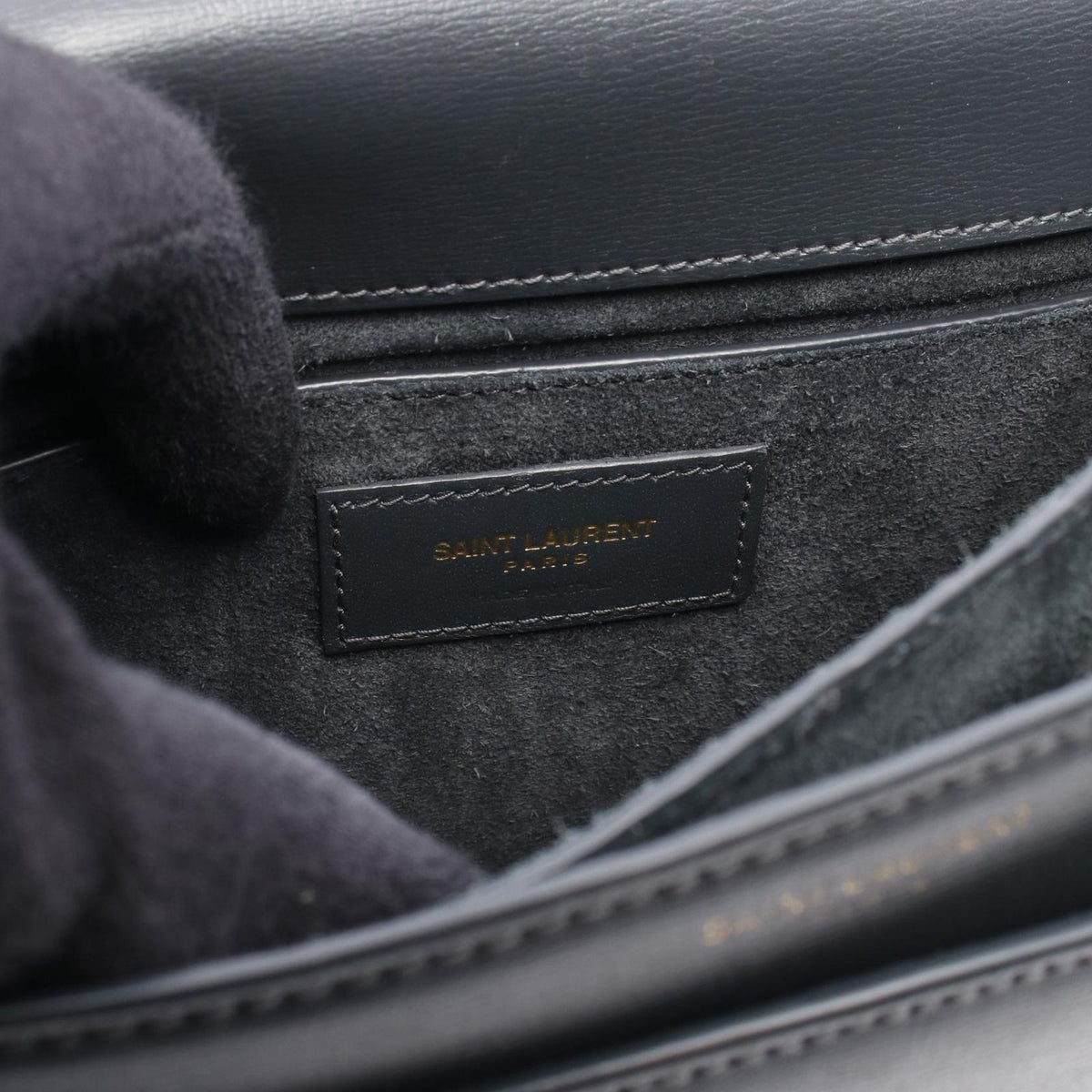 Saint Laurent Paris Shoulder Bag Sunset Dark Gray Leather — view 4
