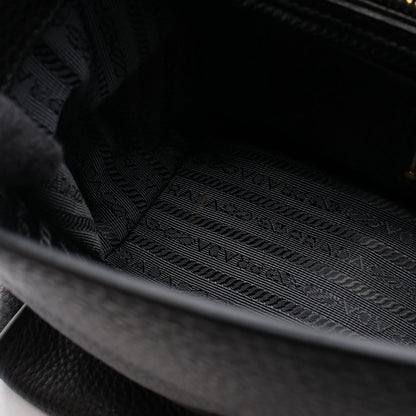 Prada Vitello Daino 2-Way Black Leather Handbag — view 5