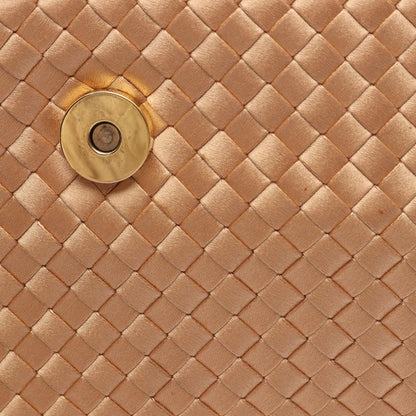 Bottega Veneta Shoulder Bag Intrecciato Pink Gold Fabric — view 8
