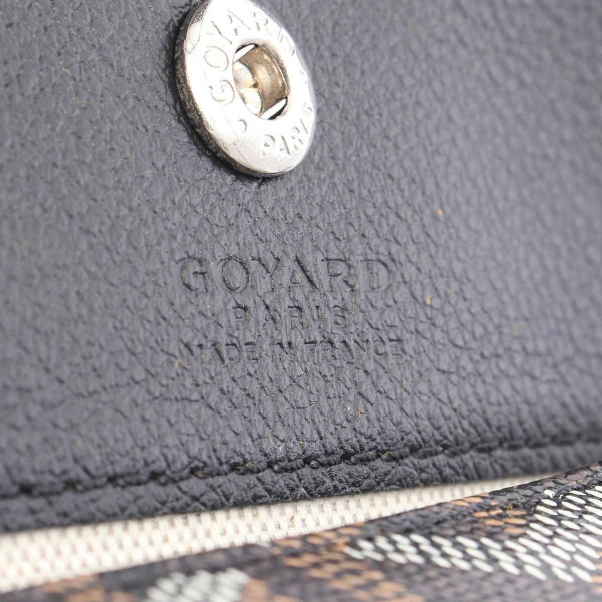Goyard Handbag Boheme Mini Hobo Black White Brown Canvas Leather — view 4