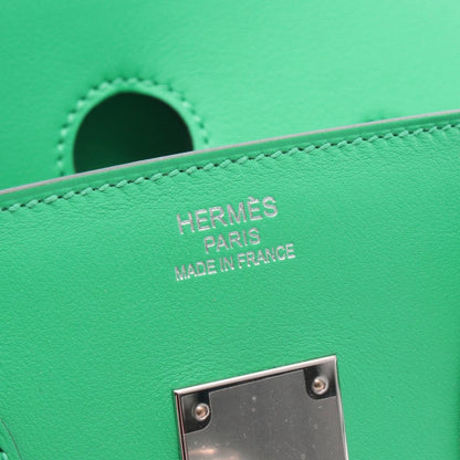 Hermes Birkin 35 Frey Mint Ecru Canvas Leather Handbag — view 4