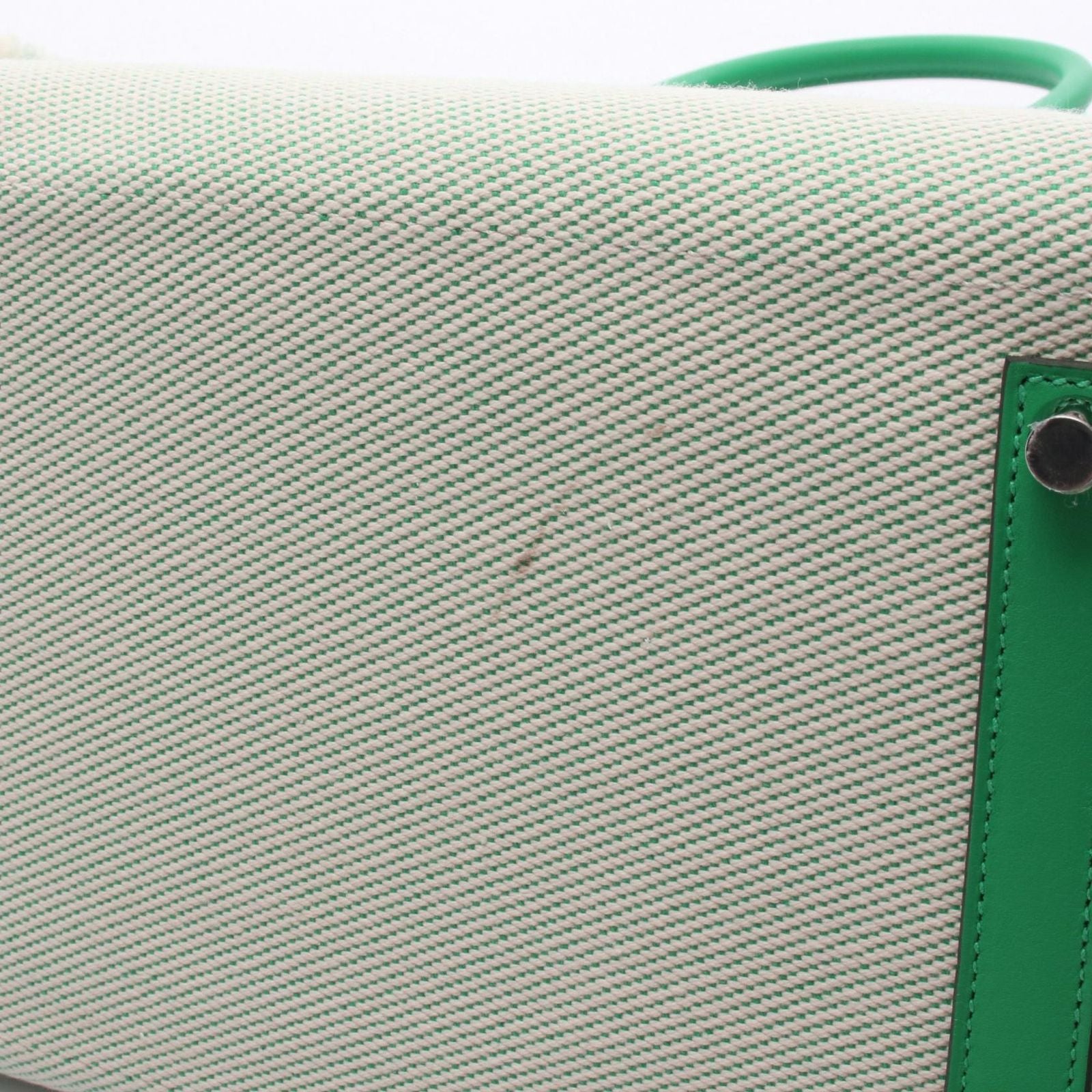 Hermes Birkin 35 Frey Mint Ecru Canvas Leather Handbag — view 8