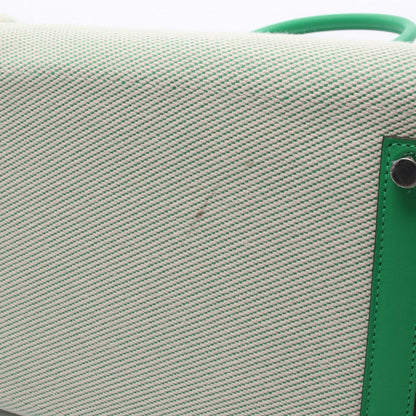 Hermes Birkin 35 Frey Mint Ecru Canvas Leather Handbag — view 8