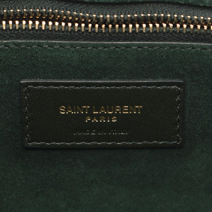 Saint Laurent Paris le 5 7 le Cassette Dark Green Leather Handbag — view 4