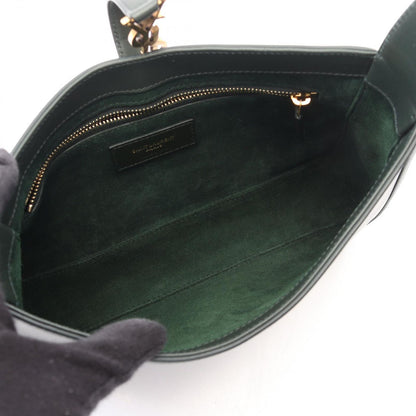 Saint Laurent Paris le 5 7 le Cassette Dark Green Leather Handbag — view 3
