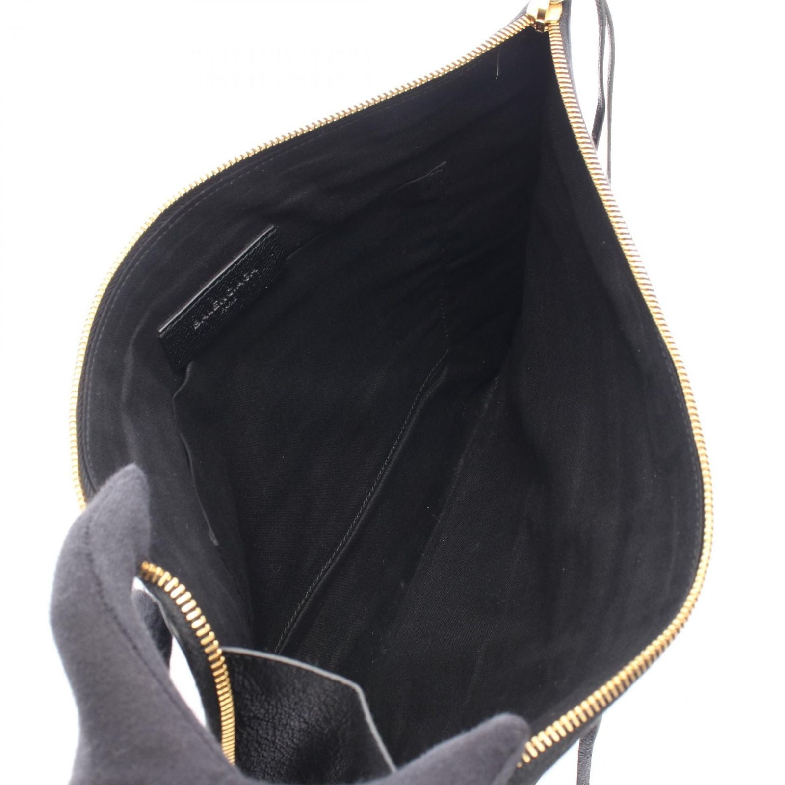 Balenciaga Clutch Classic Metallic Edge Black Leather — view 3