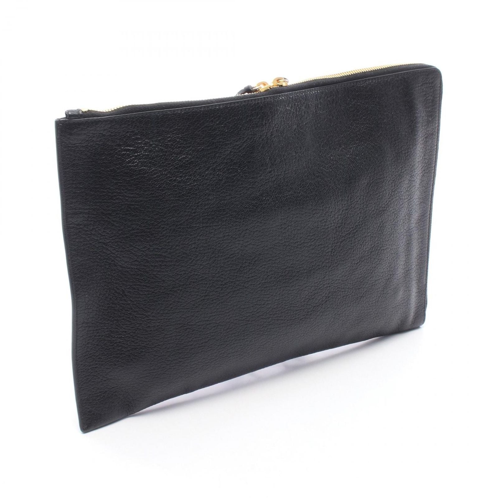 Balenciaga Clutch Classic Metallic Edge Black Leather — view 2