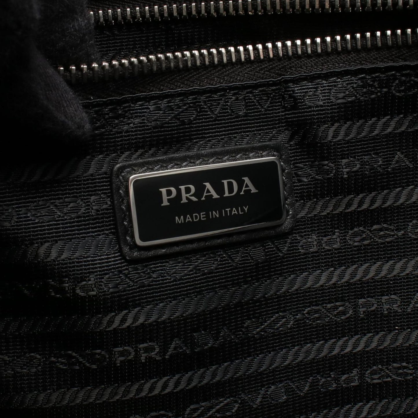 Prada Tote Bag Shopping 2-Way Black Leather Triangle Logo — view 4