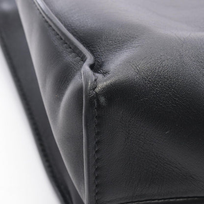 Prada Tote Bag Shopping 2-Way Black Leather Triangle Logo — view 8
