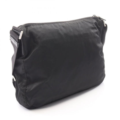 Prada Shoulder Bag Triangle Logo Black Nylon Leather — view 2