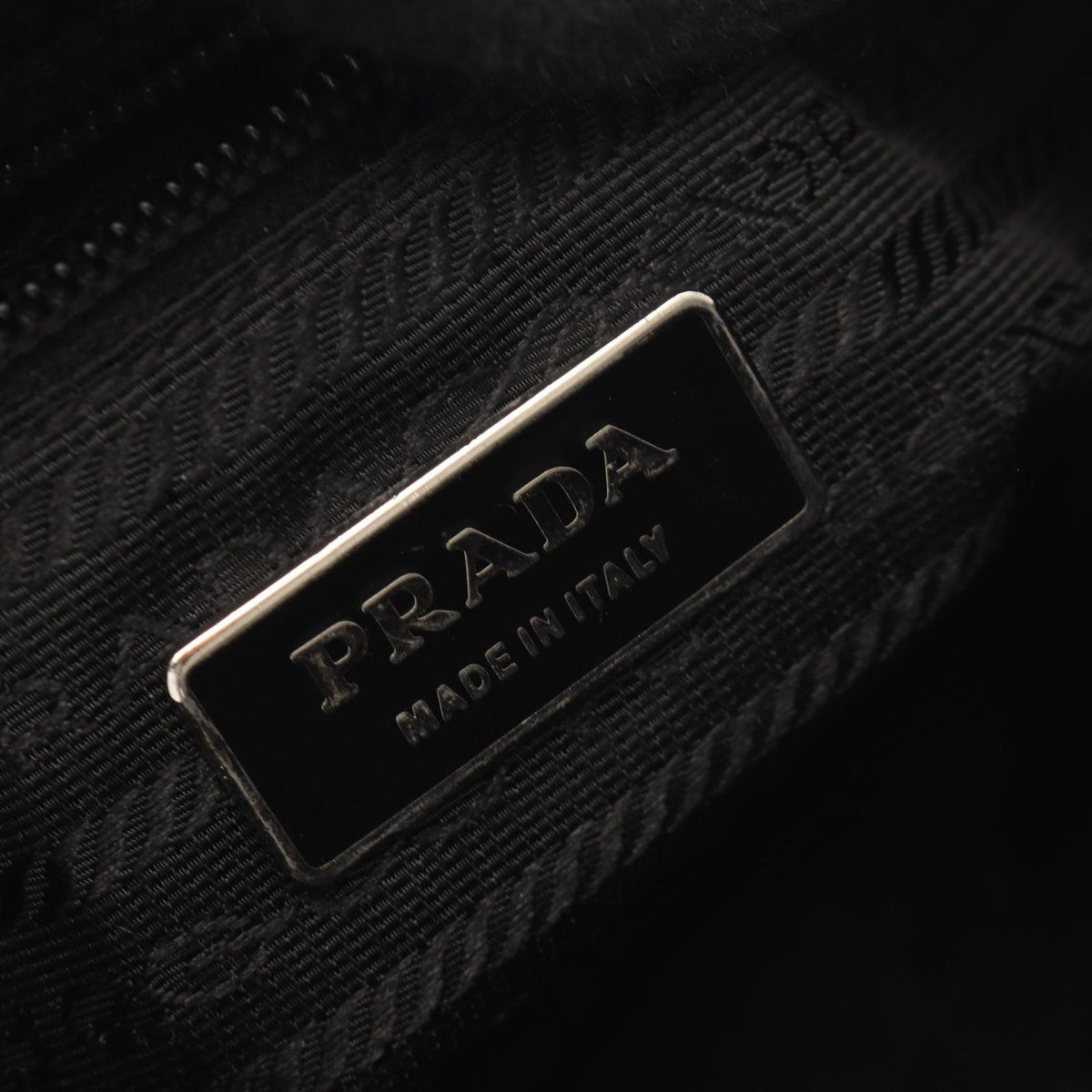 Prada Shoulder Bag Triangle Logo Black Nylon Leather — view 4