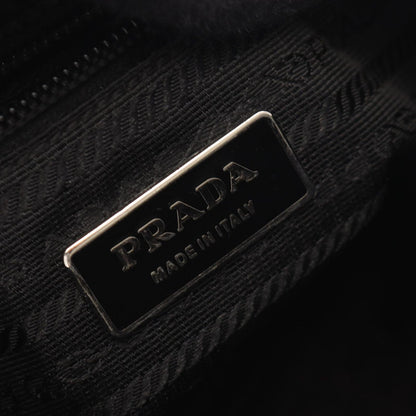 Prada Shoulder Bag Triangle Logo Black Nylon Leather — view 4